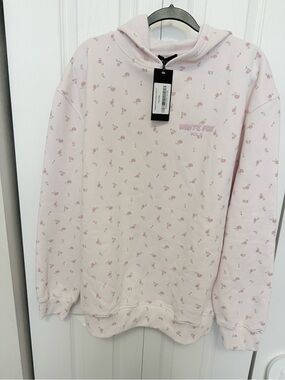 White Fox Boutique Light Pink Floral Cowl Sweater